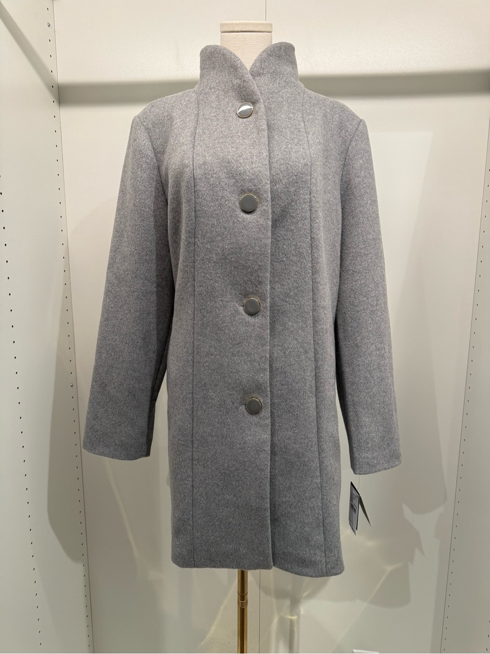 kate spade Light Gray Stand-Collar Wool-Blend Coat